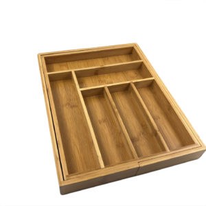 Bamboo Kitchen Drawer Organizer&Expandable Cutlery Tray