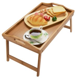 Bamsira Bamboo Foldable Breakfast Tray Table