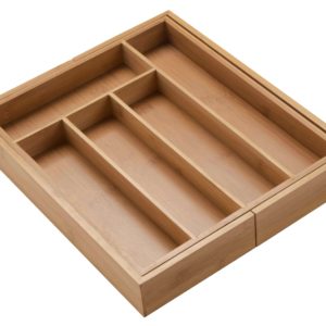 Bamsira Bamboo Kitchen Expandable Cutlery Tray