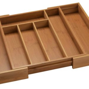 Bamsira Bamboo Kitchen Expandable Cutlery Tray