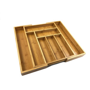Bamboo Kitchen Drawer Organizer&Expandable Cutlery Tray